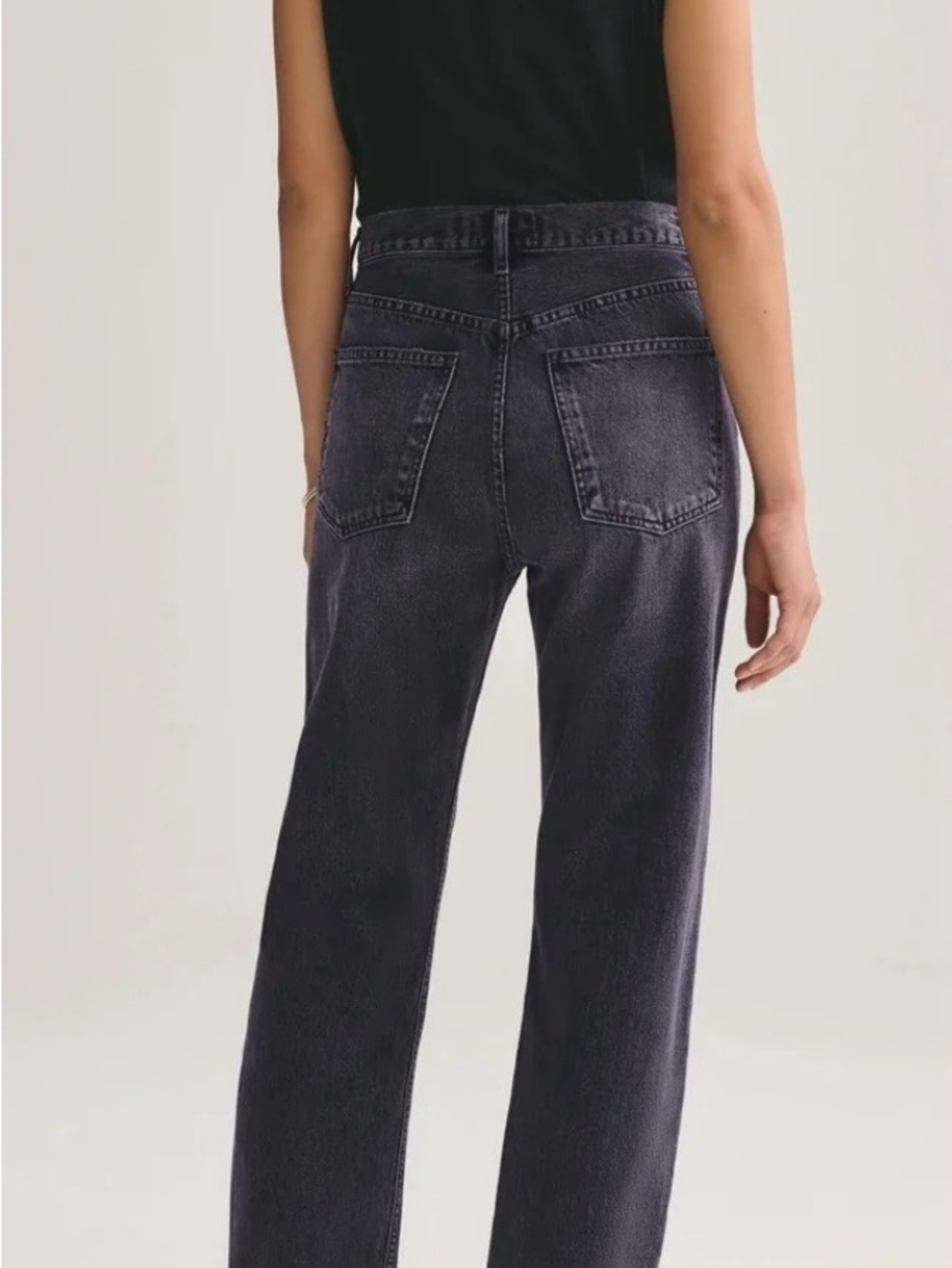 Agolde 90s Mid Rise Loose Fit Jeans Size 25 Wash Photogram Faded Black - Picture 2 of 10